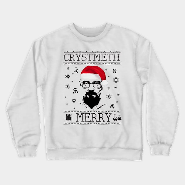 Breaking Bad Heisenberg Merry Chrystmeth Christmas Crewneck Sweatshirt by Angel arts